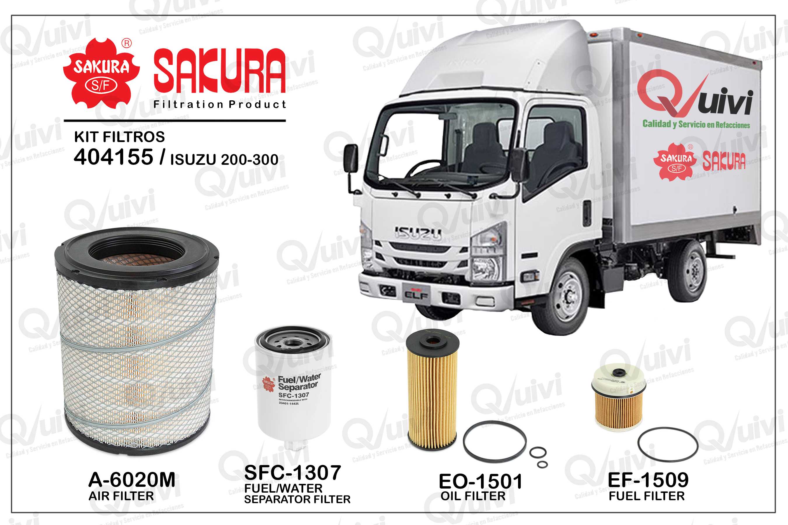 KIT FILTROS ISUZU 200-300 INC SEPARADOR