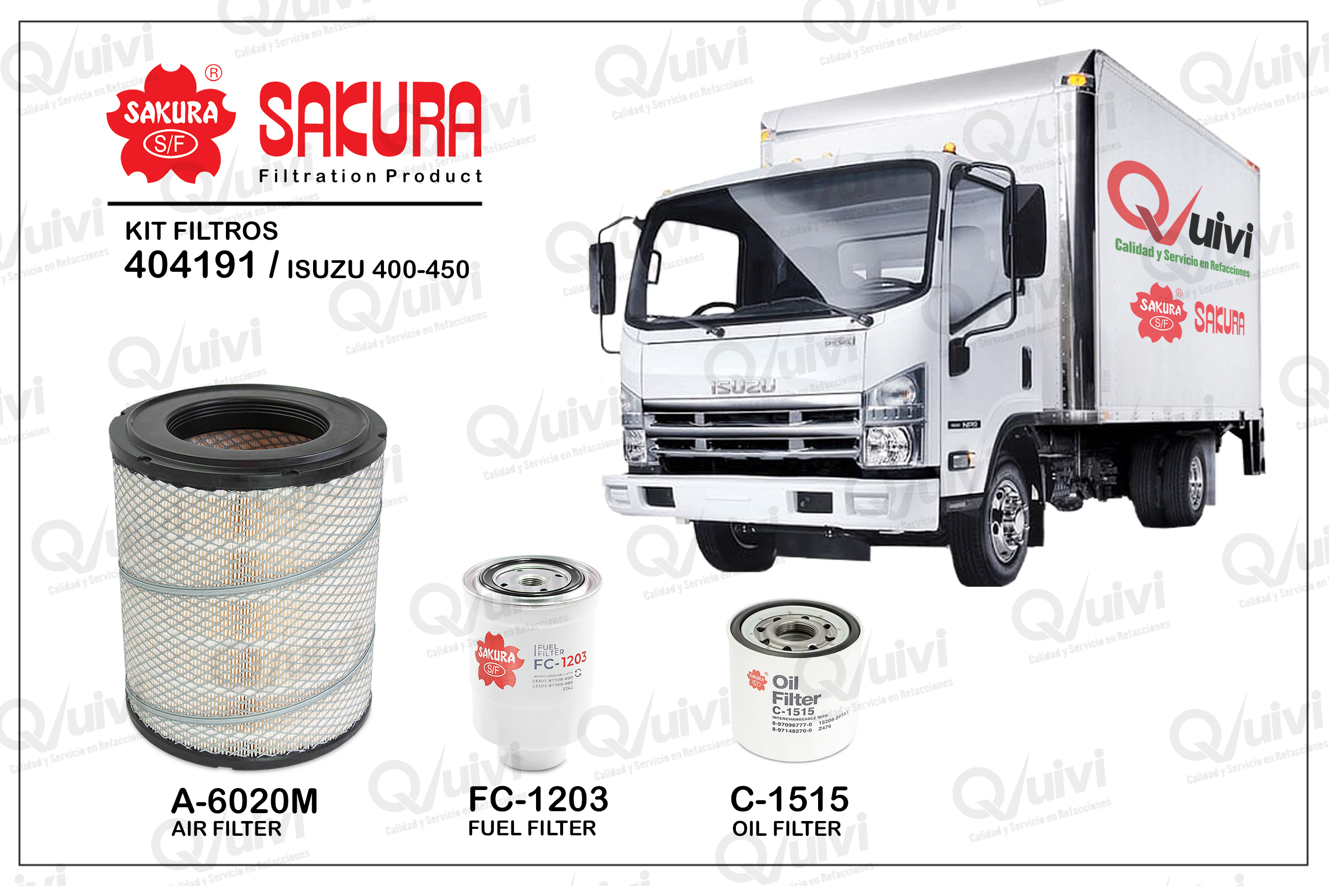 KIT FILTROS ISUZU 400 450 1 FIL COMBUS